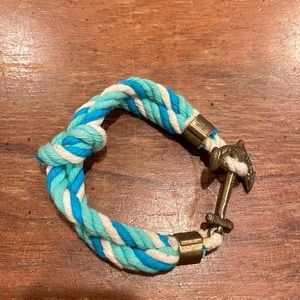 KJP triton knot bracelet, 7” teal/blue/white